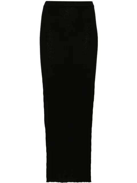 Rick Owens Sacris ribbed-knit maxi skirt Black RP01D2619RIBM