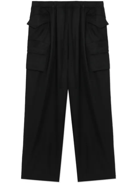 Julius drop-crotch drawstring cargo trousers Black 847PAM2
