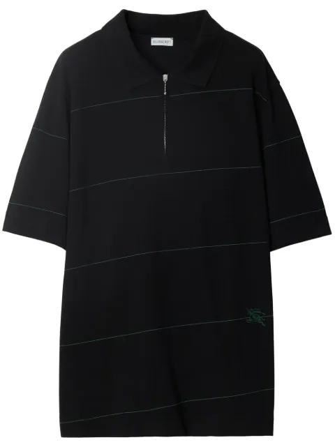 Burberry logo-embroidered striped polo shirt Black 8083718