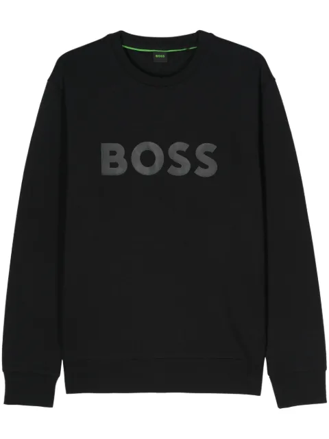 BOSS sandwich-logo sweatshirt in stretch cotton Black 50506119