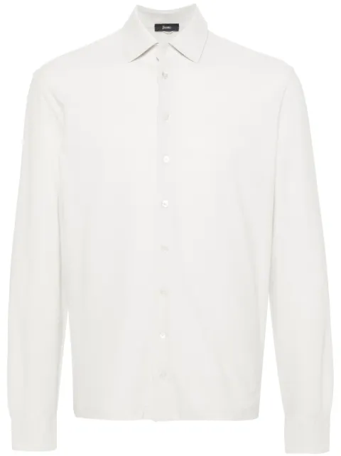 Herno spread-collar cotton shirt Neutrals JPL00116U52005