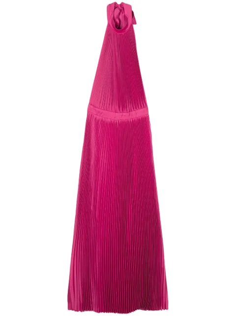 L'IDÉE open-back pleated maxi dress Pink CINEMAGOWN