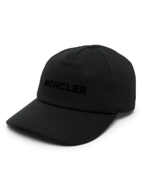 Moncler flocked-logo cotton baseball cap Black J20913B0001304863