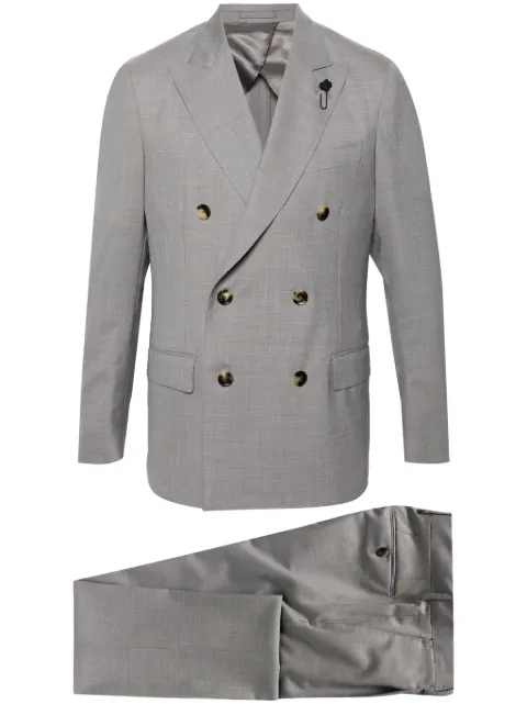 Lardini double-breasted wool suit Grey EQ467AEEQSK62402