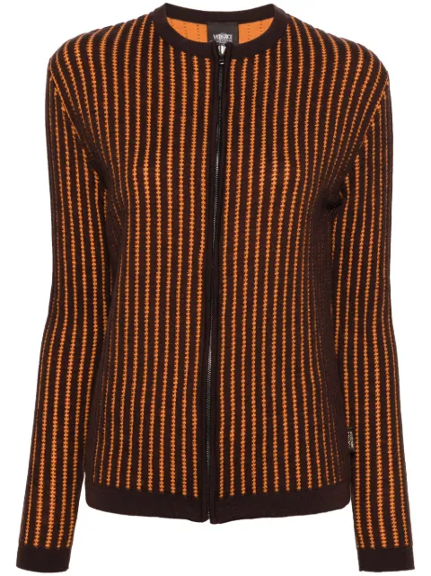 Versace Pre-Owned 2000s embroidered zip-up cardigan Brown VER250RRU