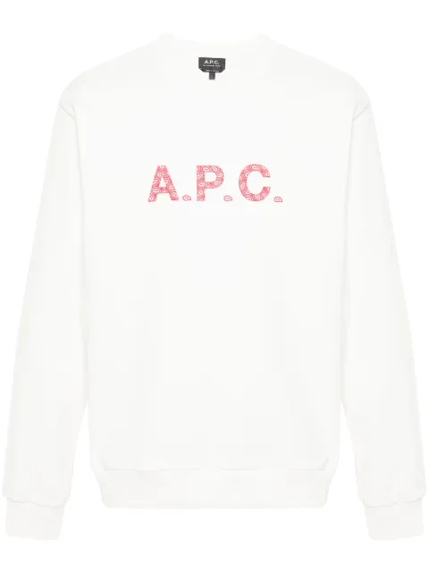 A.P.C. logo-print cotton sweatshirt White COEIPH27886