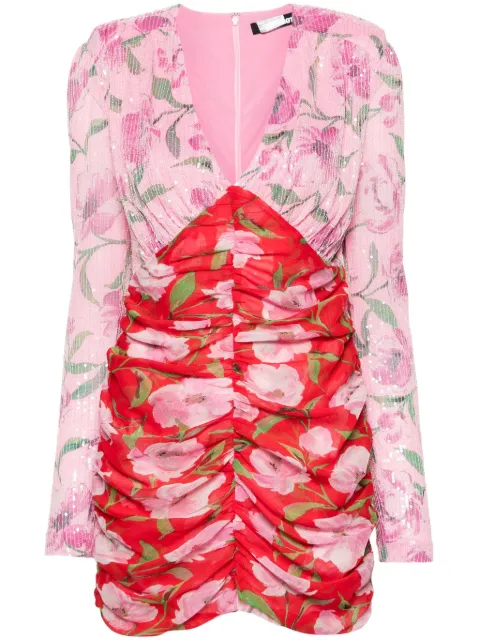 ROTATE BIRGER CHRISTENSEN floral-print sequined mini dress Pink 1122422945
