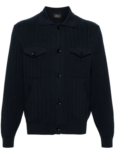 Brioni spread-collar buttoned cardigan Blue UMID0LPBK03