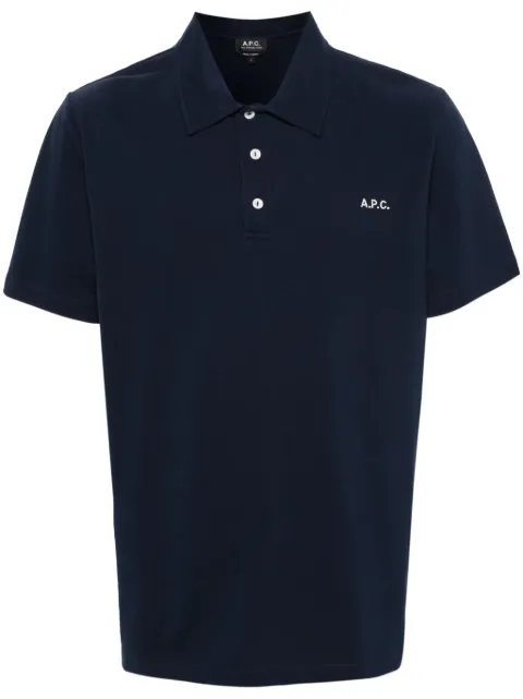 A.P.C. logo-embroidered polo shirt Blue COGWZH26342