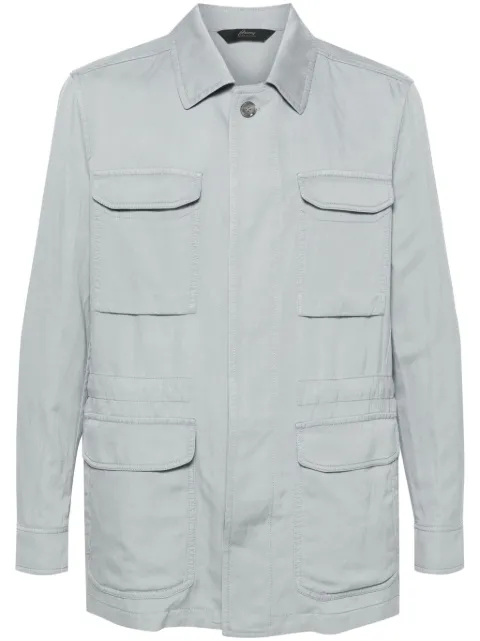 Brioni Sahariana shirt jacket Blue SGQ40LPB103