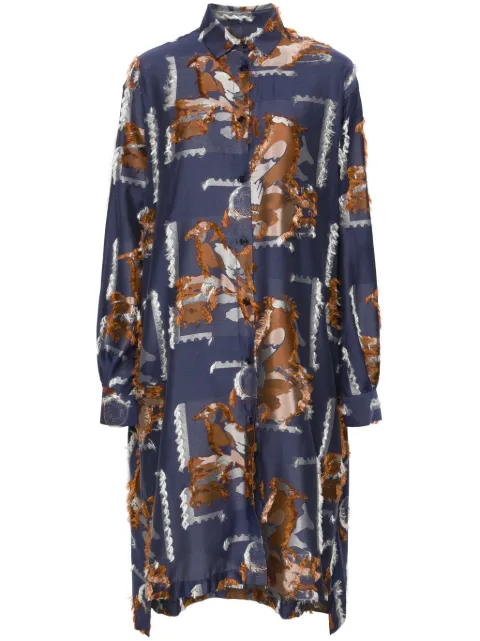 Henrik Vibskov Tape bird-pattern midi dress Blue SS24STUDF308