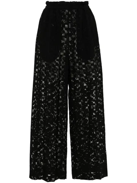 Henrik Vibskov Waybill semi-sheer trousers Black SS24STUDF510