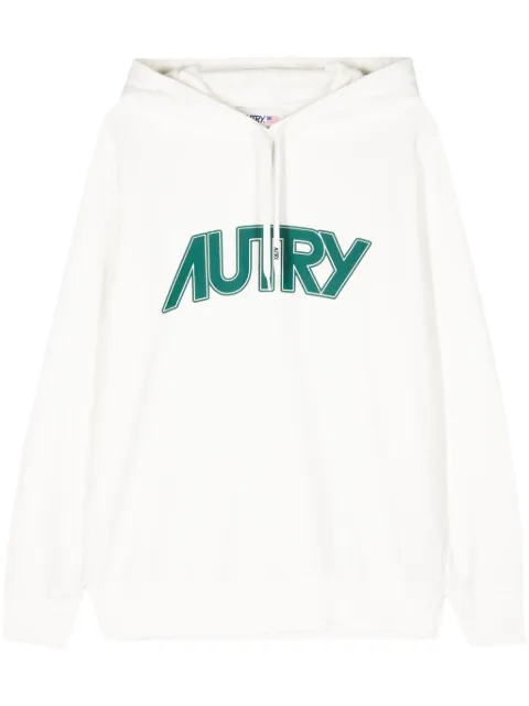 Autry logo-print cotton hoodie White HOPM508W