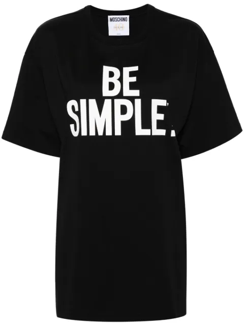 Moschino slogan-print organic-cotton T-shirt Black J07040441