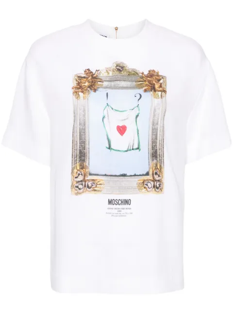 Moschino painting-print crepe blouse White V02150433
