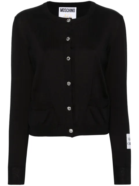 Moschino crystal-embellished cotton cardigan Black J09220400