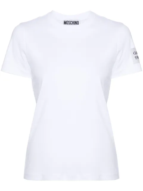 Moschino logo-embroidered cotton T-shirt White J07010442