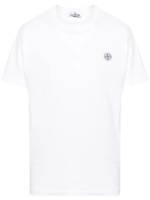 Stone Island Compass-appliqué cotton T-shirt White L2S152100026S0057