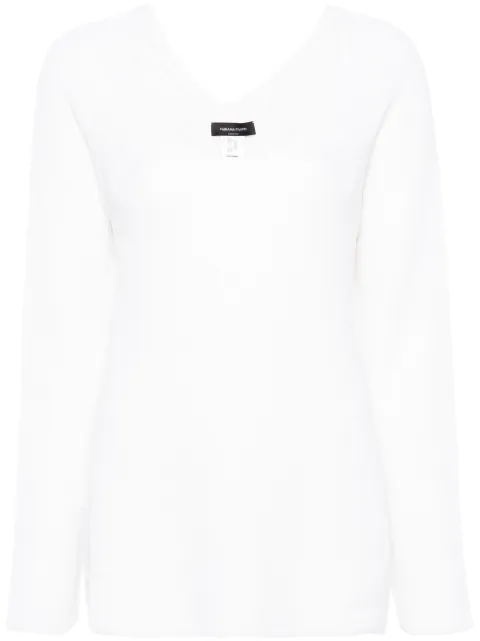 Fabiana Filippi U-neck ribbed-knit jumper White MAD264F020D5100000