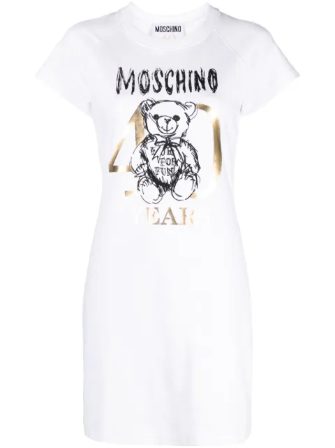 Moschino Teddy Bear-motif cotton T-shirt dress White V04280442