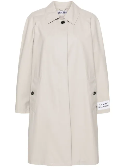Moschino patch-detail midi trench coat Neutrals A06010418