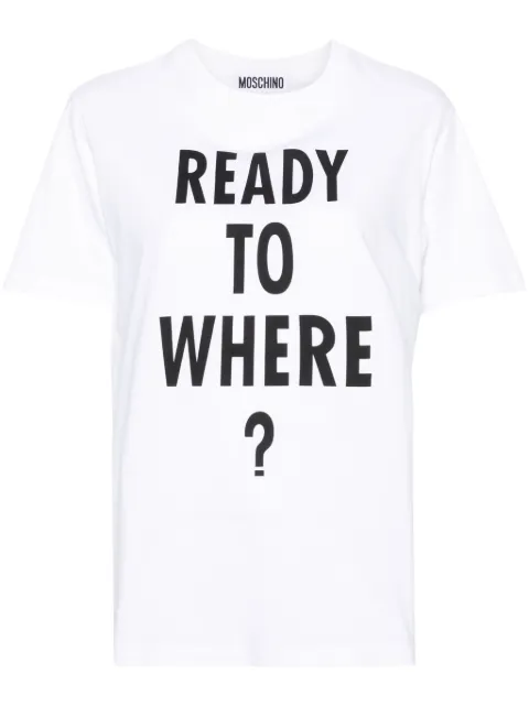 Moschino text-print organic cotton T-shirt White V07060441