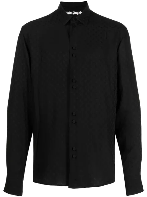 Palm Angels all-over monogram shirt Black PMGE030R24FAB001