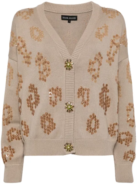 Izaak Azanei sequin-embellished cotton cardigan Pink PRESS24NAT012