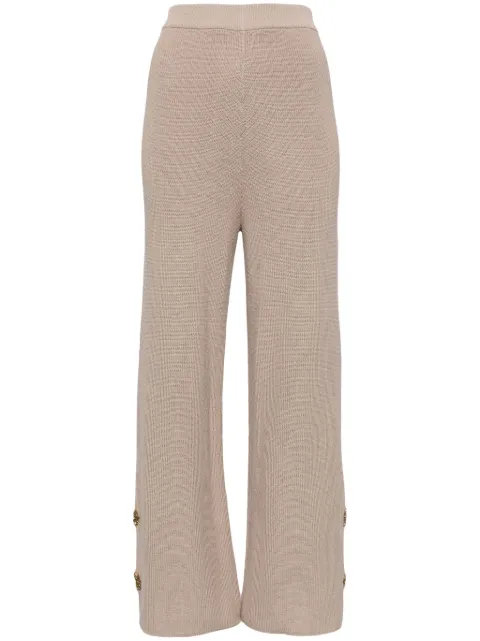 Izaak Azanei straight-leg knitted trousers Brown PRESS24NAT005