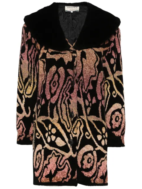 A.N.G.E.L.O. Vintage Cult 1980s intarsia-knit coat Black ANG380RPH