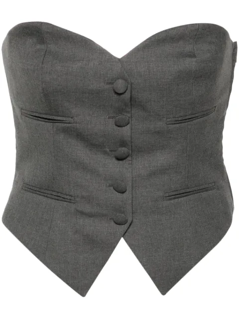 Moschino strapless sweetheart-neck vest Grey A08060413