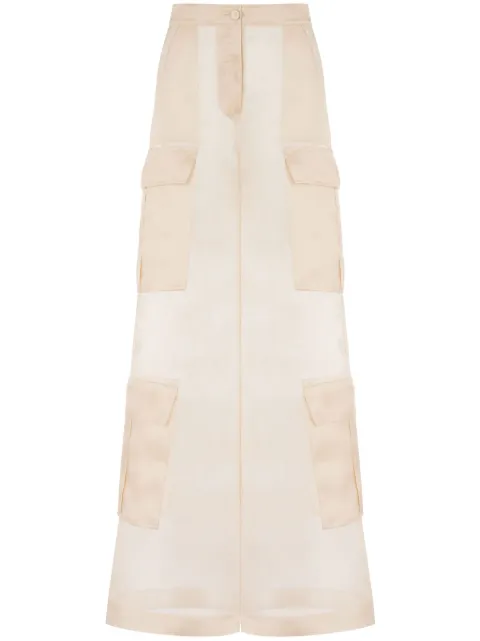 Moschino silk wide-leg trousers Neutrals A03090445