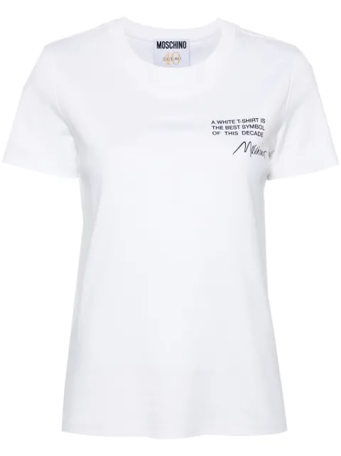 Moschino logo-print organic cotton T-shirt White A07070442