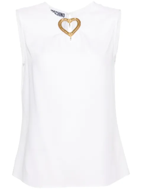 Moschino heart cut-out sleeveless blouse Neutrals A08070433