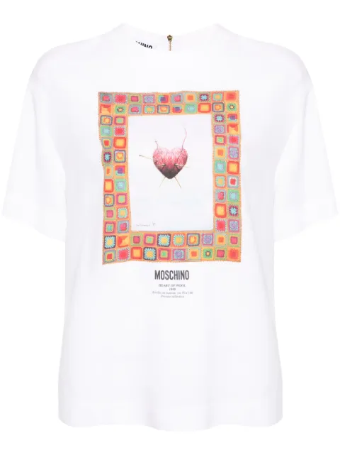 Moschino graphic-print crepe blouse White A02170433