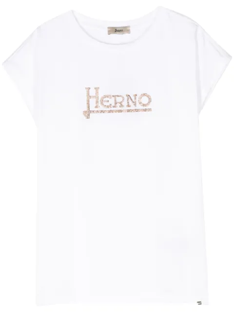 Herno studded-logo T-shirt White JG000211D52009