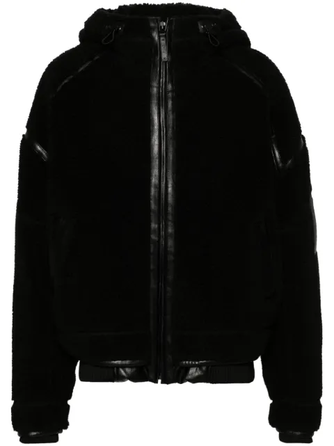 Juun.J faux-shearling hooded jacket Black JC3X39P815