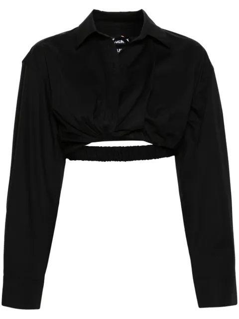 Jacquemus Bahia cropped poplin shirt Black 233SH0421452990
