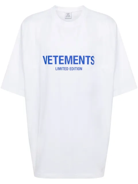 VETEMENTS logo-print cotton T-shirt White UE64TR800W
