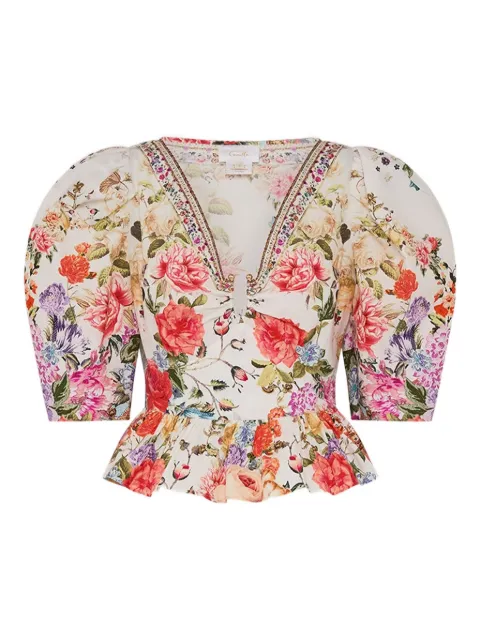 Camilla puff-sleeves hardware blouse White 00029146