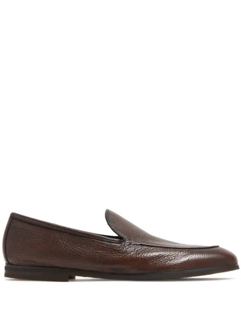 Barrett almond-toe leather loafers Brown 221U06923