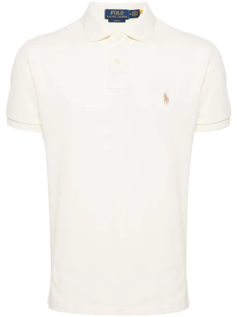 Polo Ralph Lauren Pony-embroidered cotton polo shirt Neutrals 710536856417