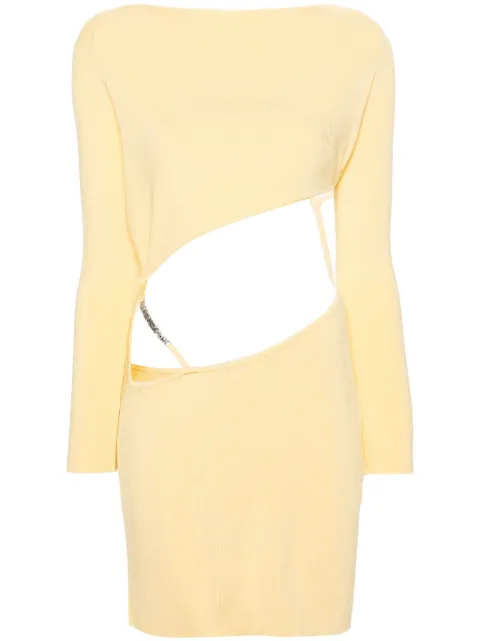 GCDS asymmetric ribbed minidress Yellow A1CW1002KB7