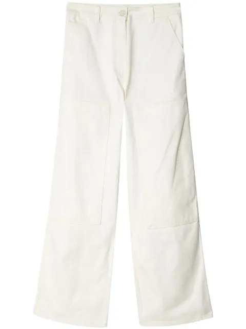 Cecilie Bahnsen double-knee straight-leg cotton trousers White 124RTW18001