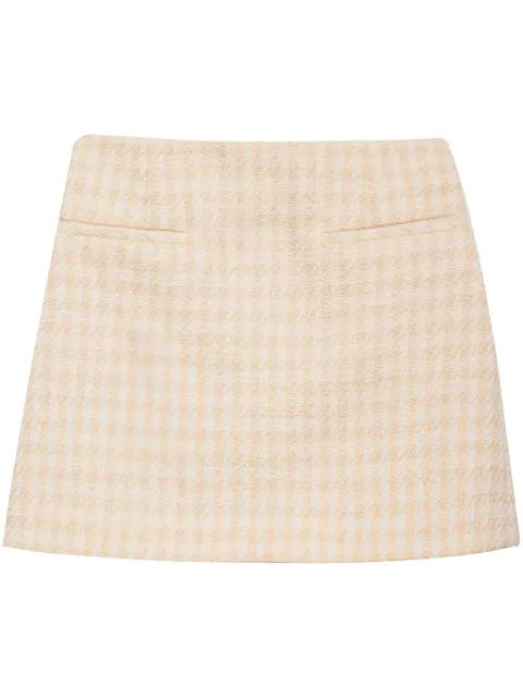 ANINE BING Vanessa houndstooth tweed miniskirt Neutrals A043315861