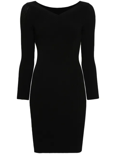 Alberta Ferretti knitted V-Neck dress Black A04861602