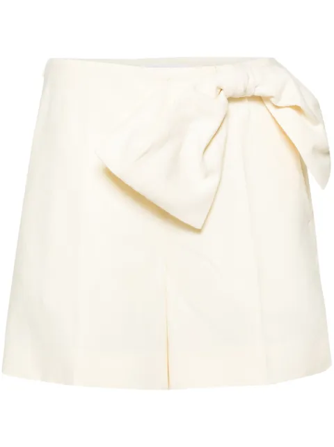 Chloé bow-detail linen shorts Neutrals CHC24SSH03130