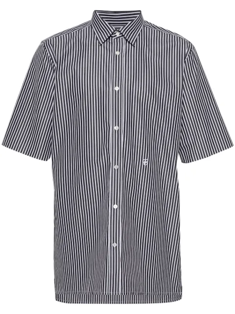Maison Margiela embroidered-logo striped shirt White S50DR0007S78577
