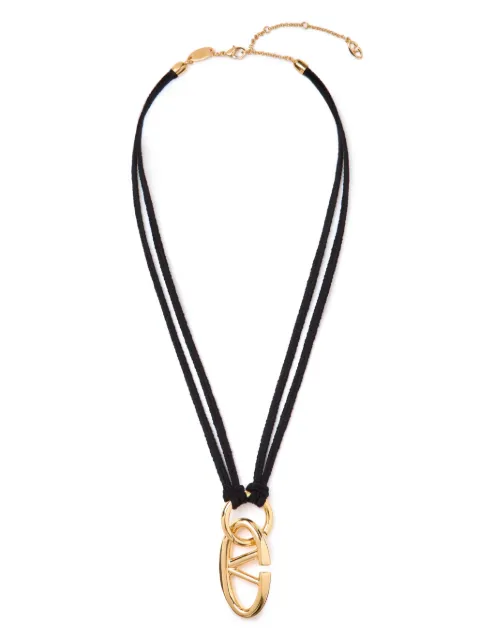 Valentino Garavani VLogo rope necklace Black WJ0W14WZK
