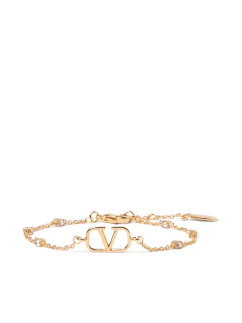 Valentino Garavani Vlogo Signature metal and swarovski crystal bracelet Gold WJ0W24YCW